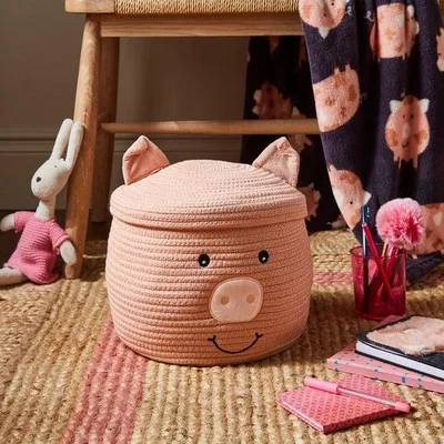 Dunelm Spot the Pig Basket with Lid