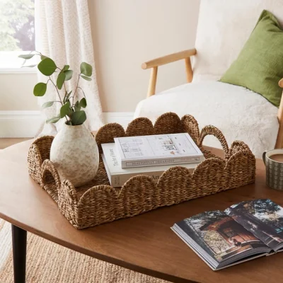 Dunelm Seagrass Scallop Tray