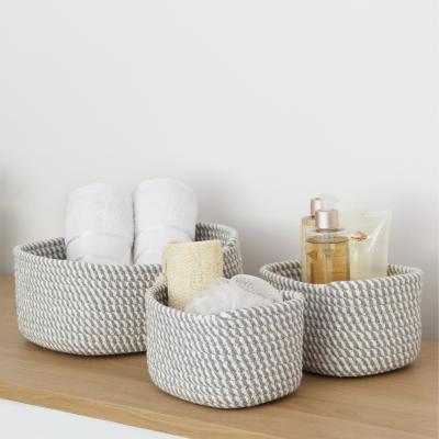 Dunelm JVL Edison Set of 3 Storage Baskets White and Grey