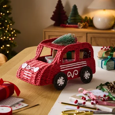 Dunelm Christmas Car Paper Rope Hamper