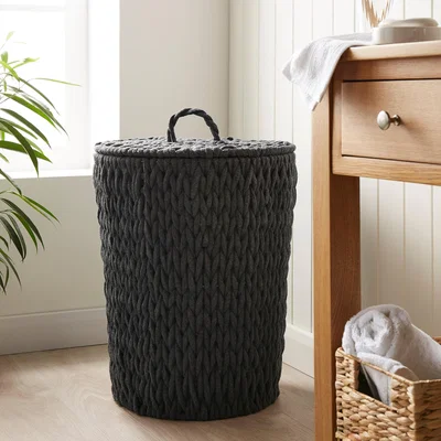 Dunelm Cable Knit Laundry Basket