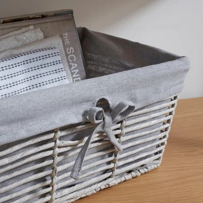 Dunelm Set of 3 Rectangle Purity Baskets Grey