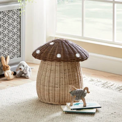 Dunelm Toadstool Natural Storage Basket Brown