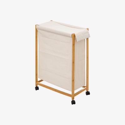 Dunelm White 52L Laundry Basket on Rollers