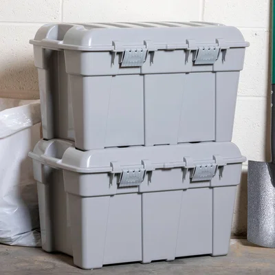Dunelm Wham Home Set of 2 Upcycle 48l Soft Grey Trunks Grey