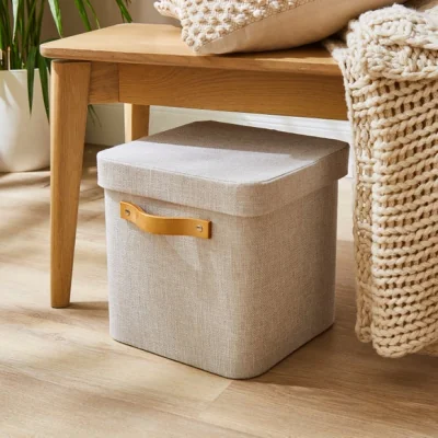Dunelm Faux Linen Storage Box