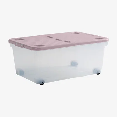 Dunelm Wham 45l Plastic Wheeled Underbed Storage Box Lilac