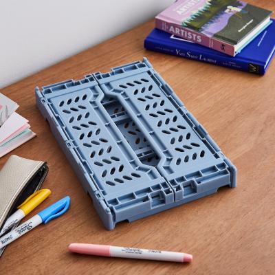 Dunelm Pack of 2 Foldable Crates Ashley Blue
