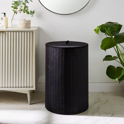 Dunelm Modern Luxe Ribbed Velvet Laundry Basket