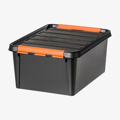 Dunelm SmartStore Pro Box 14L, Black & Orange Black