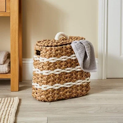 Dunelm Rope Stripe Storage Basket with Lid