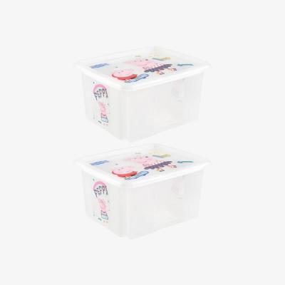 Dunelm Keeeper Set of 2 Peppa Pig 24L Turn Around Stackable Storage Box