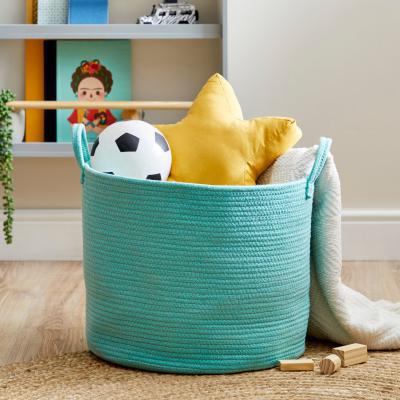 Dunelm Large Cotton Rope Basket Aqua (Blue)