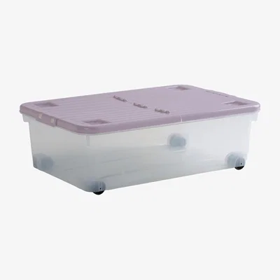 Dunelm Wham 32l Plastic Wheeled Underbed Storage Box Lilac
