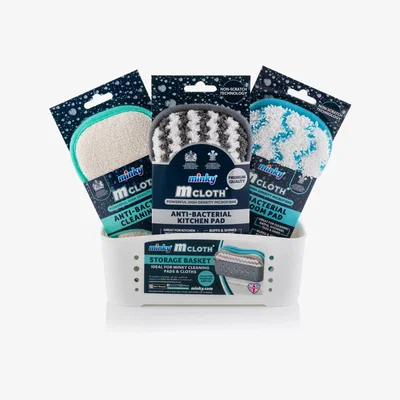 Dunelm Minky Microfibre Cloth Storage Basket Set White