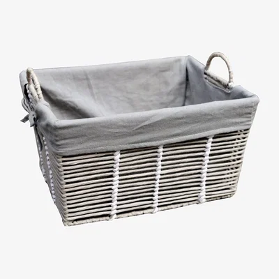 Dunelm Purity Grey Basket with Handles Grey