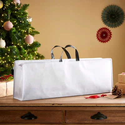 Dunelm Woven White Gift Wrap Storage Bag White