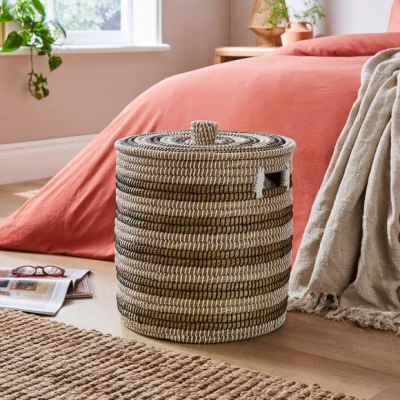 Dunelm Monochrome Storage Basket with Lid