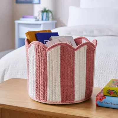 Dunelm Striped Scallop Storage Basket