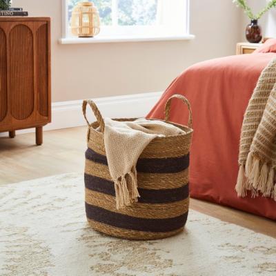 Dunelm Large Stripe Seagrass Basket