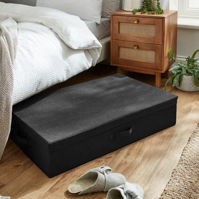 Dunelm Fabric Underbed Storage Box Black