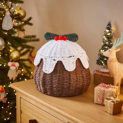 Dunelm Christmas Pudding Lidded Basket