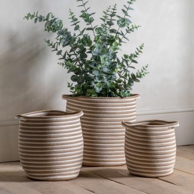 Dunelm Pack of 3 Shilton Stripe Baskets, White White