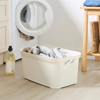 Dunelm Ribbed Plastic Laundry Basket
