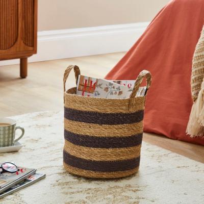 Dunelm Medium Striped Seagrass Basket