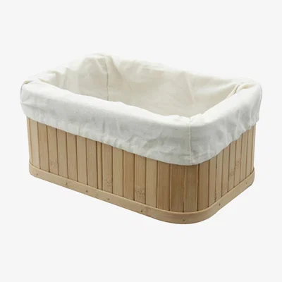 Dunelm Woodford Rectangular Bamboo Storage Basket Natural (Brown)