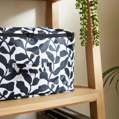 Dunelm Set of 3 Folia Storage Bags Black and white