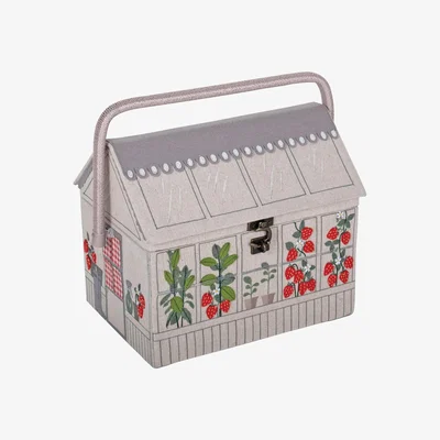 Dunelm Hobby Gift Strawberry Greenhouse Embroidered Sewing Basket