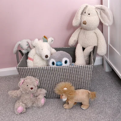 Dunelm JVL Silva Storage Basket with Handles Grey