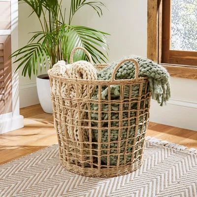 Dunelm Paper Rope Fisherman Basket Natural