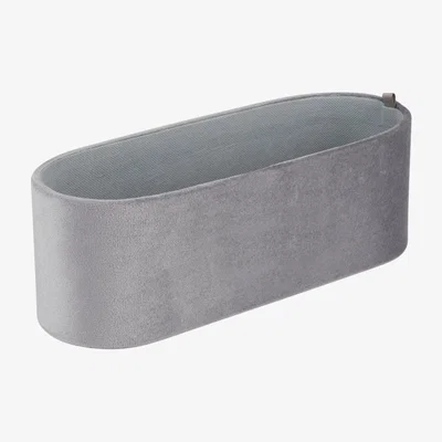 Dunelm Luxe Grey Velvet Slim Storage Box Grey