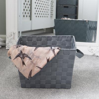 Dunelm JVL Vichy Storage Basket Grey