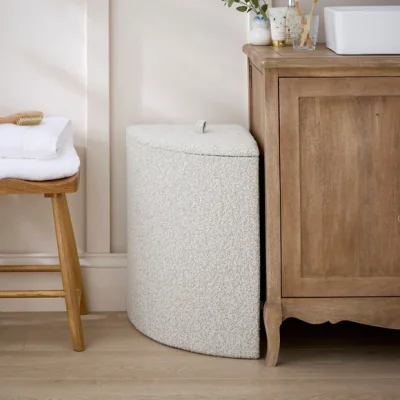 Dunelm Boucle Corner Landry Basket