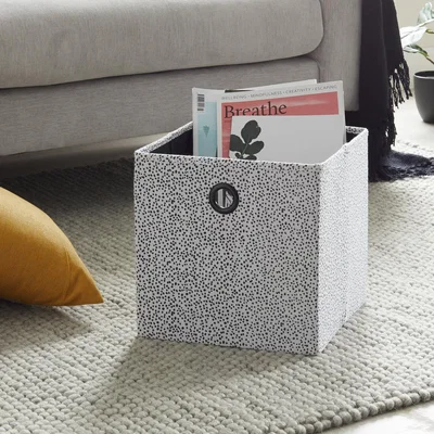 Dunelm Dottie Foldable Box Black/white