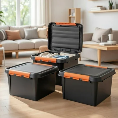 Dunelm Smartstore Pro Set of 3 32L Heavy Duty Clip Locked Storage Boxes