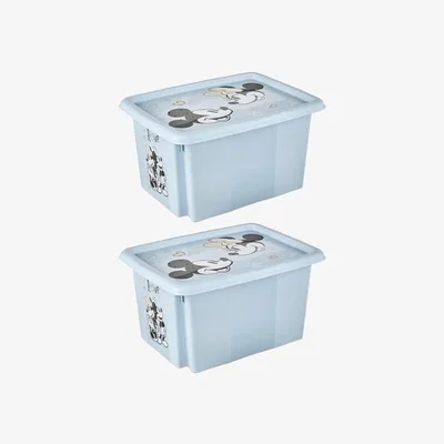Dunelm Keeeper Set of 2 Mickey Mouse 15L Turn Around Stackable Storage Box