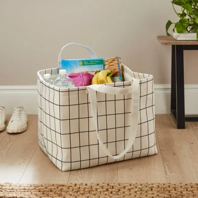 Dunelm Checked Shopping Caddy