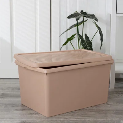 Dunelm 54L Stackable Storage Box Peach Blush