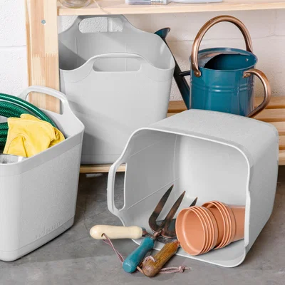 Dunelm Wham Flexi-Store Set of 3 Grey Tubs, 15L Grey