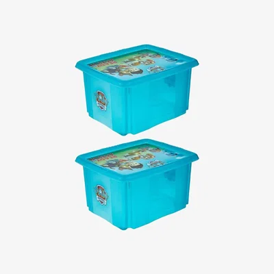 Dunelm Keeeper Set of 2 Paw Patrol 24L Turn Around Stackable Storage Box