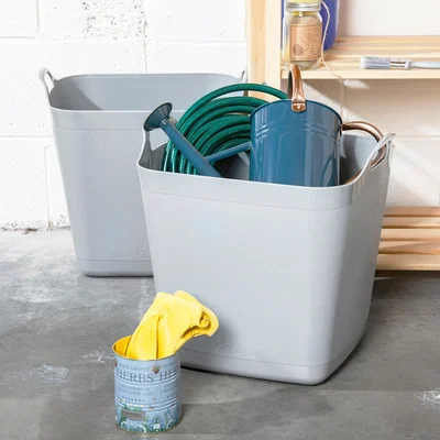 Dunelm Wham Flexi-Store Set of 2 Grey Tubs, 40L Grey