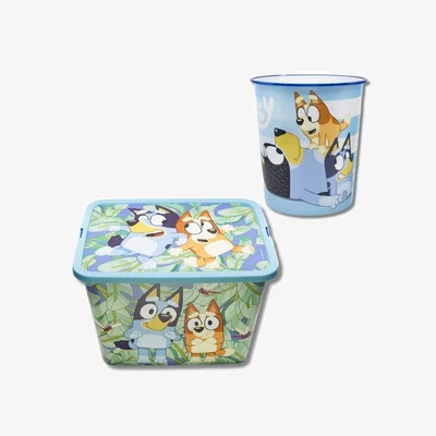 Dunelm Bluey 23L Storage Box and Waste Bin Set