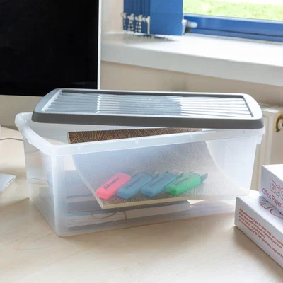 Dunelm Wham Box 9L Set of 3 Stackable Boxes & Lids Clear
