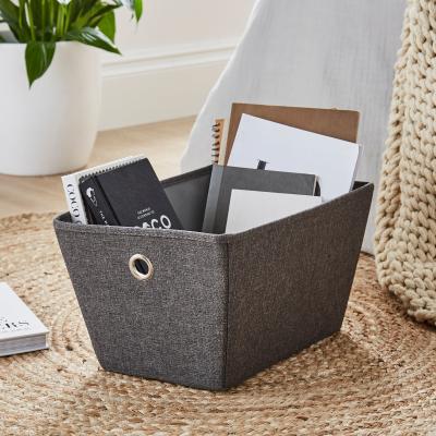 Dunelm Faux Linen Tapered Basket Grey