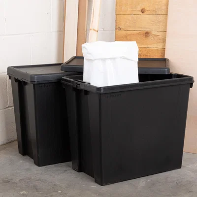 Dunelm Wham Bam 92L Set of 2 Storage Boxes & Lids Black