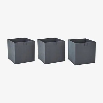 Dunelm Set of 3 Grey Foldable Storage Boxes Grey